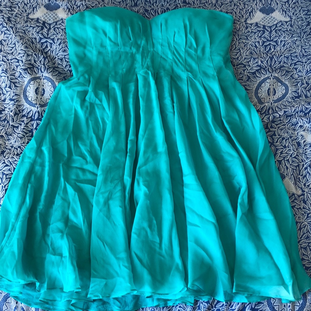 turquoise mermaid formal strapless ballerina dress